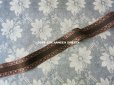画像5: 未使用 19世紀 アンティーク シルク製 ジャガード織リボン ブラウン 98cm
