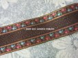 画像2: 未使用 19世紀 アンティーク シルク製 ジャガード織リボン ブラウン 98cm (2)