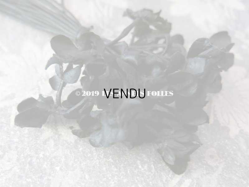 画像4: アンティーク シルクサテンのコサージュ 黒い布花
