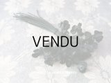 アンティーク シルクサテンのコサージュ 黒い布花