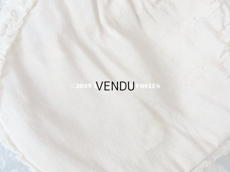 画像12: アンティーク リボン刺繍 & シルクシフォンのフリル付き オモニエール