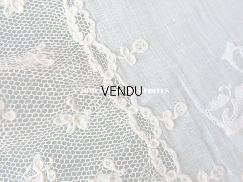 画像7: アンティーク アランソンレースの結婚式のハンカチ  【ポワン・ダランソン（アランソン）】　【POINT D'ALENCON】