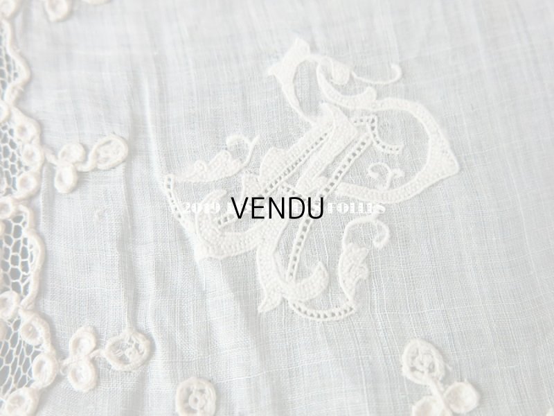 画像6: アンティーク アランソンレースの結婚式のハンカチ  【ポワン・ダランソン（アランソン）】　【POINT D'ALENCON】