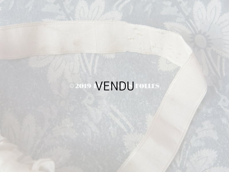 画像9: アンティーク リボン刺繍 & シルクシフォンのフリル付き オモニエール