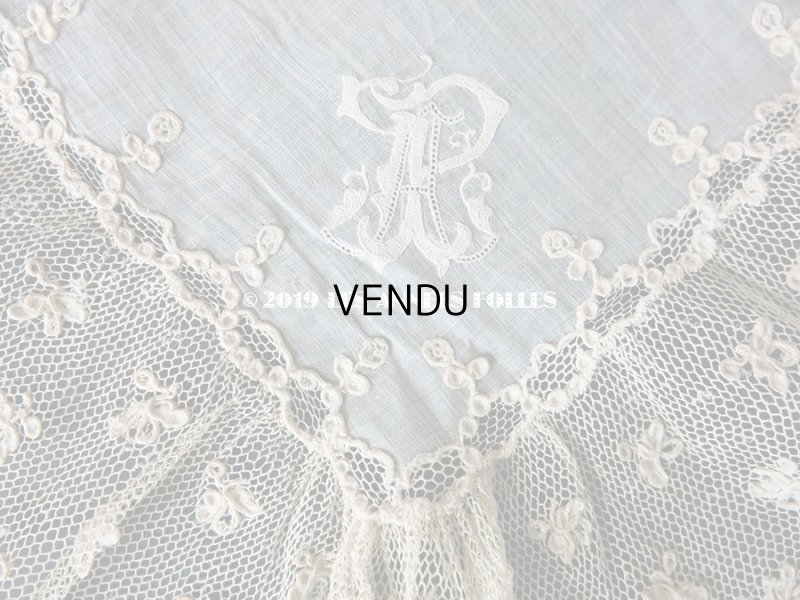 画像4: アンティーク アランソンレースの結婚式のハンカチ  【ポワン・ダランソン（アランソン）】　【POINT D'ALENCON】