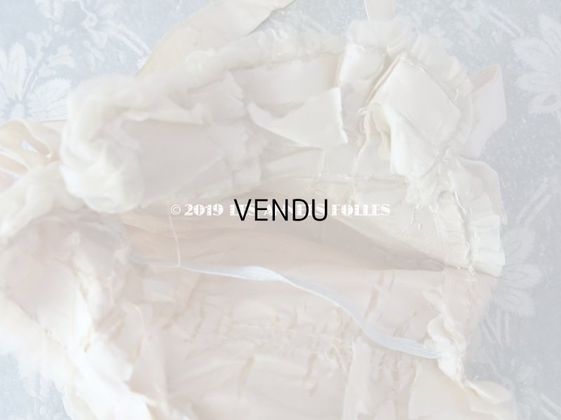 画像14: アンティーク リボン刺繍 & シルクシフォンのフリル付き オモニエール