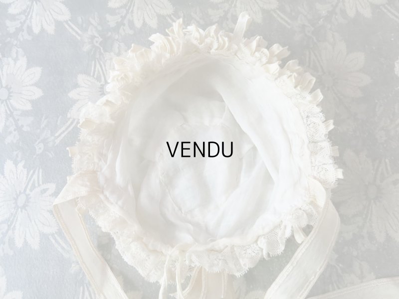 画像6: アンティーク ドール用 アランソンレースのボネ 【ポワン・ダランソン(アランソン)】 【POINT D'ALENCON】