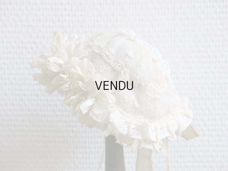 画像12: アンティーク ドール用 アランソンレースのボネ 【ポワン・ダランソン(アランソン)】 【POINT D'ALENCON】