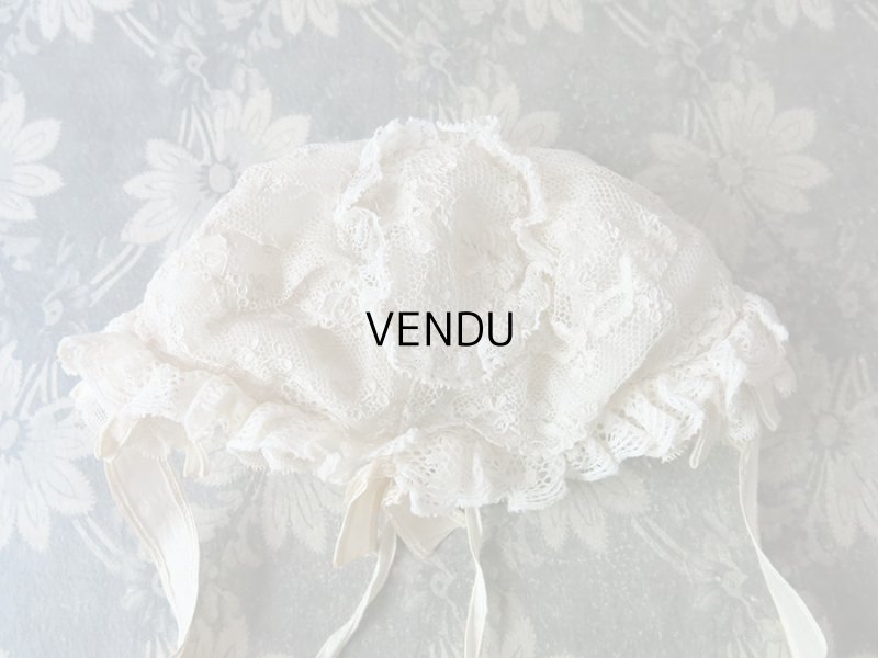 画像5: アンティーク ドール用 アランソンレースのボネ 【ポワン・ダランソン(アランソン)】 【POINT D'ALENCON】