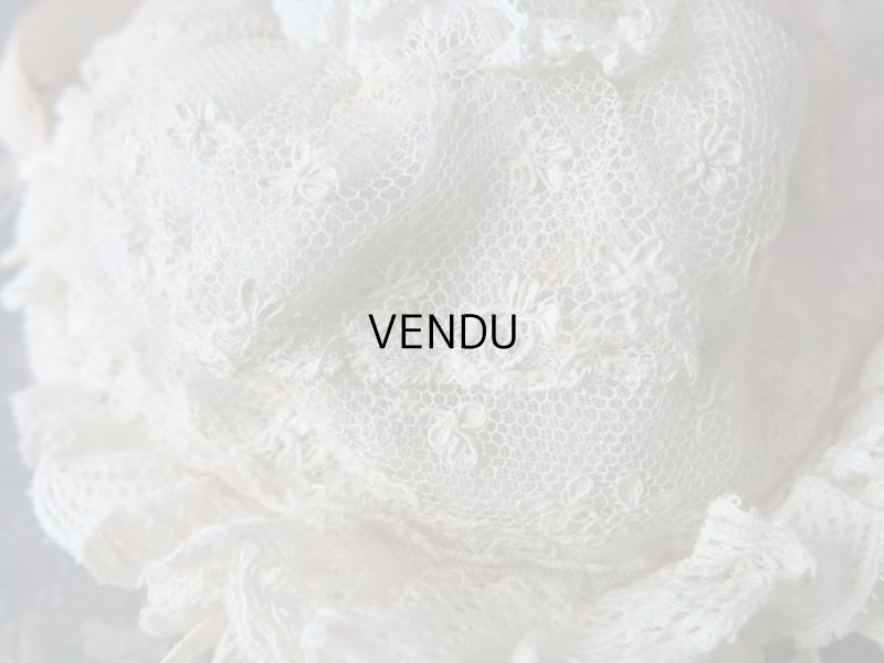 画像15: アンティーク ドール用 アランソンレースのボネ 【ポワン・ダランソン(アランソン)】 【POINT D'ALENCON】