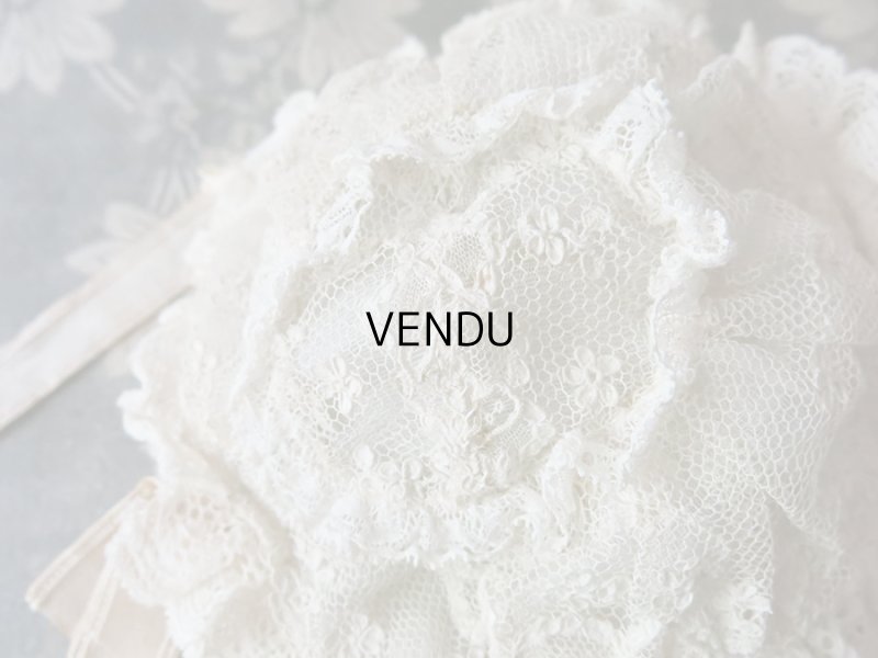 画像8: アンティーク ドール用 アランソンレースのボネ 【ポワン・ダランソン(アランソン)】 【POINT D'ALENCON】