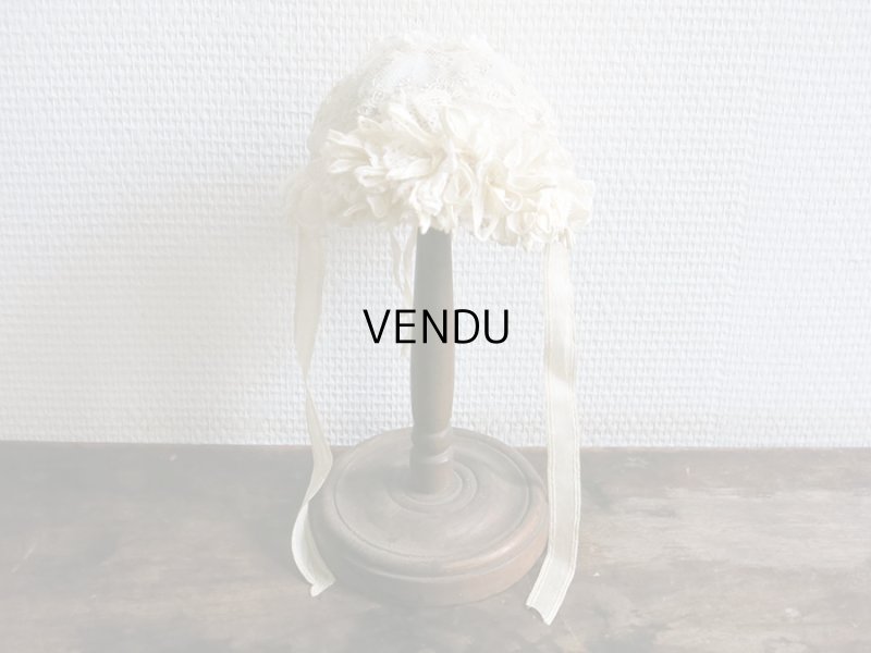 画像11: アンティーク ドール用 アランソンレースのボネ 【ポワン・ダランソン(アランソン)】 【POINT D'ALENCON】