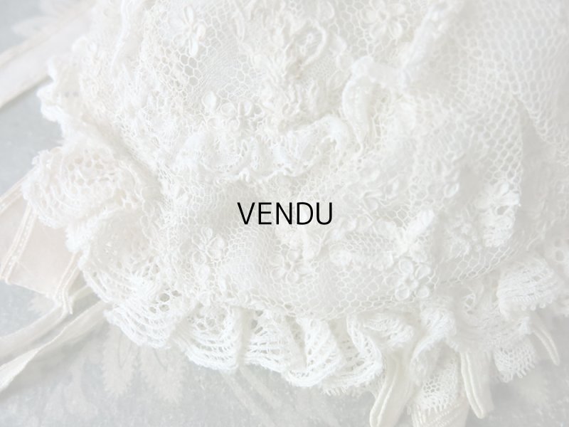 画像9: アンティーク ドール用 アランソンレースのボネ 【ポワン・ダランソン(アランソン)】 【POINT D'ALENCON】