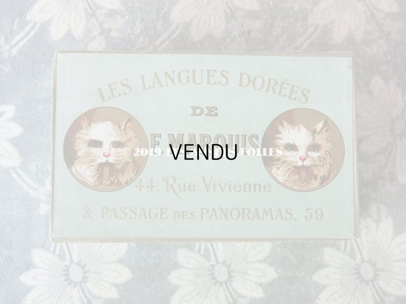 画像3: 19世紀 アンティーク 『ショコラ・フランソワ・ マルキ』　ラングドシャのお菓子箱  LES LANGUES DOREES DE F.MARQUIS - CHOCOLAT FRANCOIS MARQUIS PARIS -