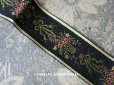 画像1: アンティーク  薔薇の花かご ジャガード織リボン 90cm (1)