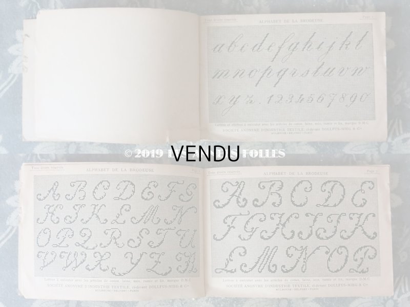 画像5: 19世紀末 アンティーク DMC 刺繍図案帳 ALPHABET DE LA BRODEUSE  ファーストエディション