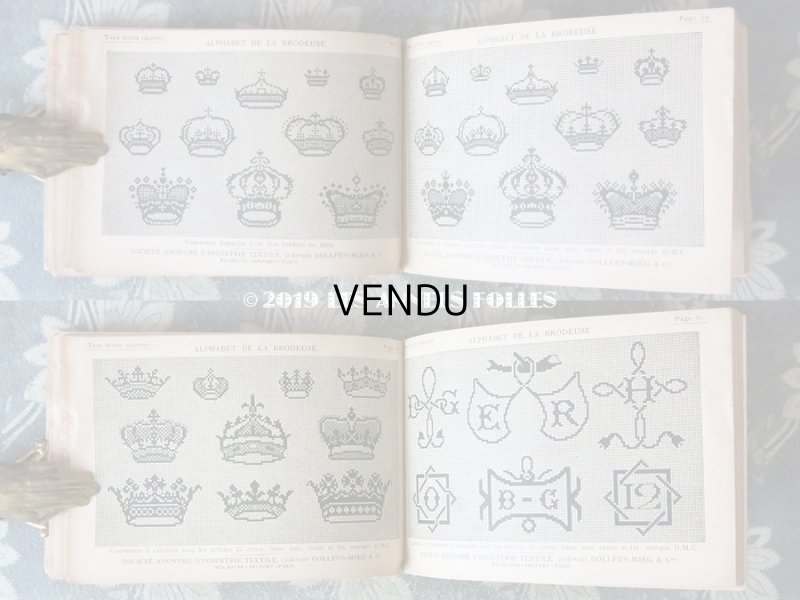 画像9: 19世紀末 アンティーク DMC 刺繍図案帳 ALPHABET DE LA BRODEUSE  ファーストエディション