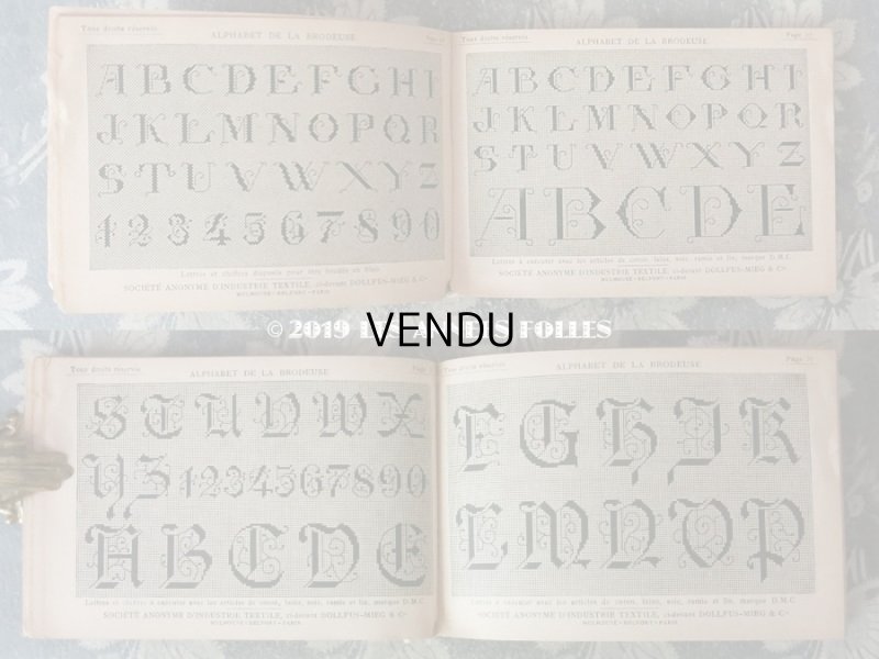 画像7: 19世紀末 アンティーク DMC 刺繍図案帳 ALPHABET DE LA BRODEUSE  ファーストエディション