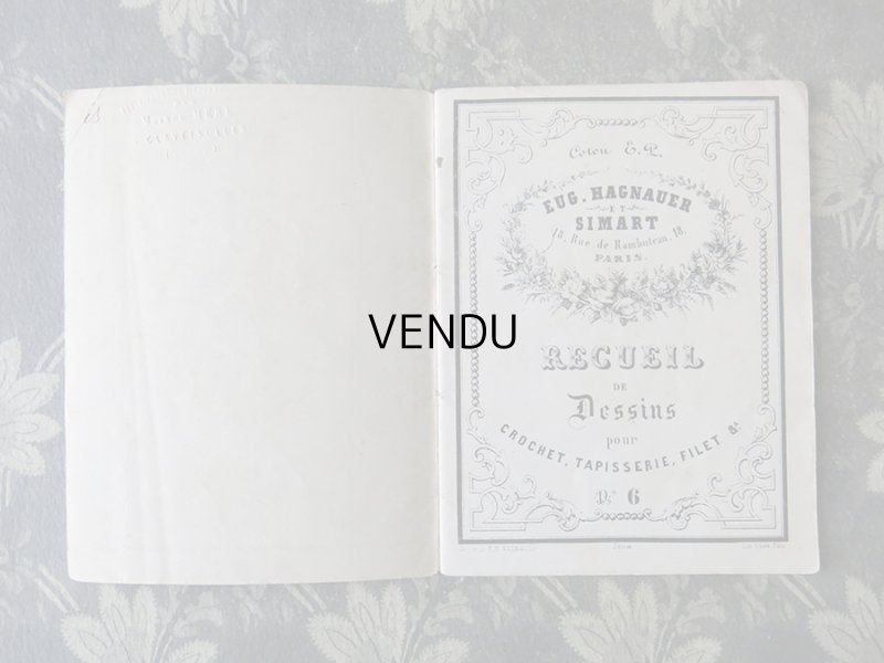 画像3: アンティーク 図案帳 クロシェ＆タペストリー＆フィレレース RECUEIL DE DESSINS POUR CROCHET,TAPISSERIE,FILET N3 - EUG.HAGNAUER ET SIMART -