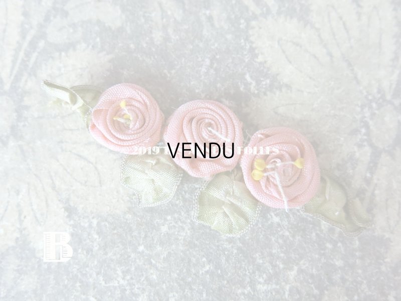 画像5: アンティーク ピンクの3点の薔薇のロココモチーフ