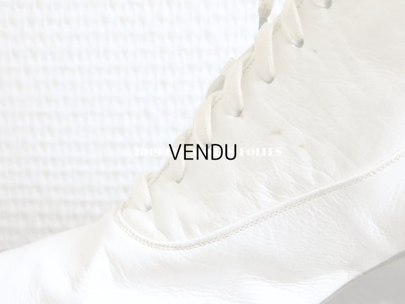 画像15: 未使用 1900年代 アンティーク ヴィクトリアン レースアップブーツ  オフホワイト