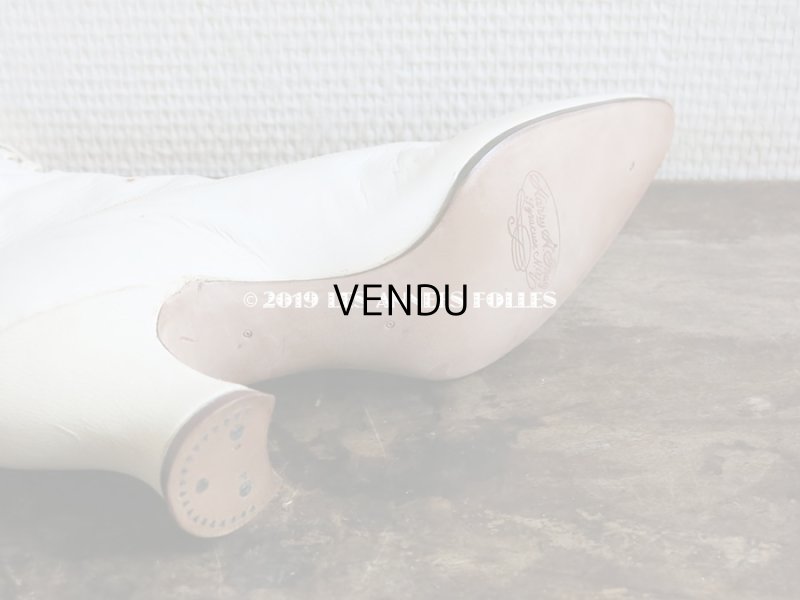 画像5: 未使用 1900年代 アンティーク ヴィクトリアン レースアップブーツ  オフホワイト