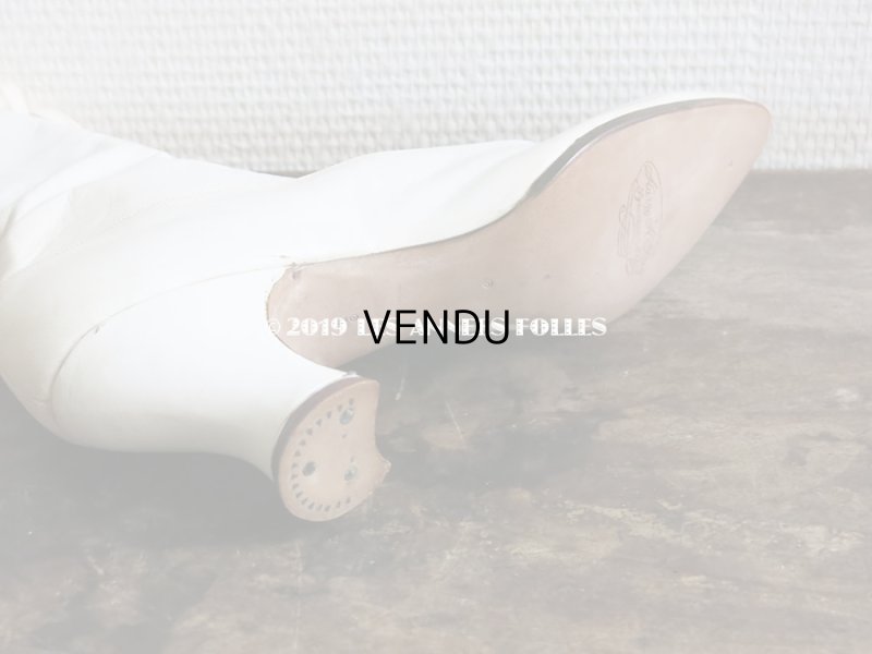 画像6: 未使用 1900年代 アンティーク ヴィクトリアン レースアップブーツ  オフホワイト