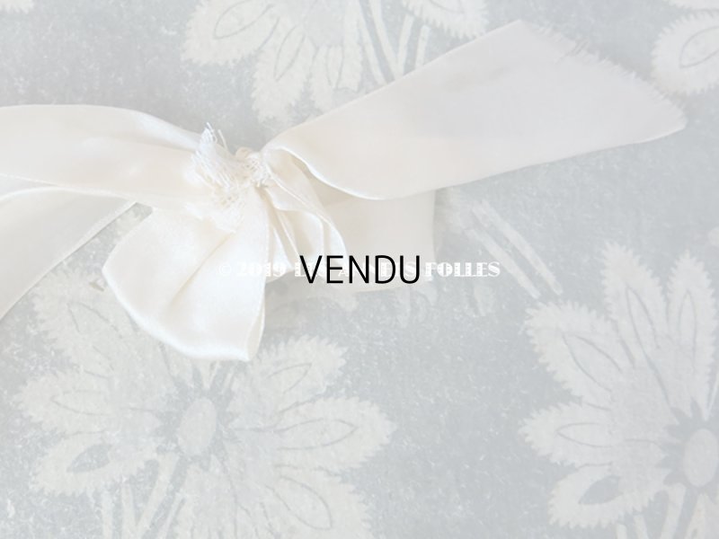 画像6: アンティーク  オモニエール チュールレースのフリル & 淡いピンクのシルクサテンリボン