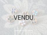 アンティーク 四葉のクローバーのエナメルボタン 8mm 