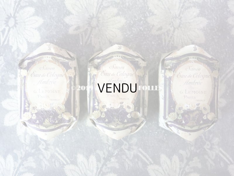 画像14: 未使用 アンティーク 薔薇のソープボックス 石鹸入り  SAVON EAU DE COLOGNE AMBREE - G.LEMOINE PARIS -