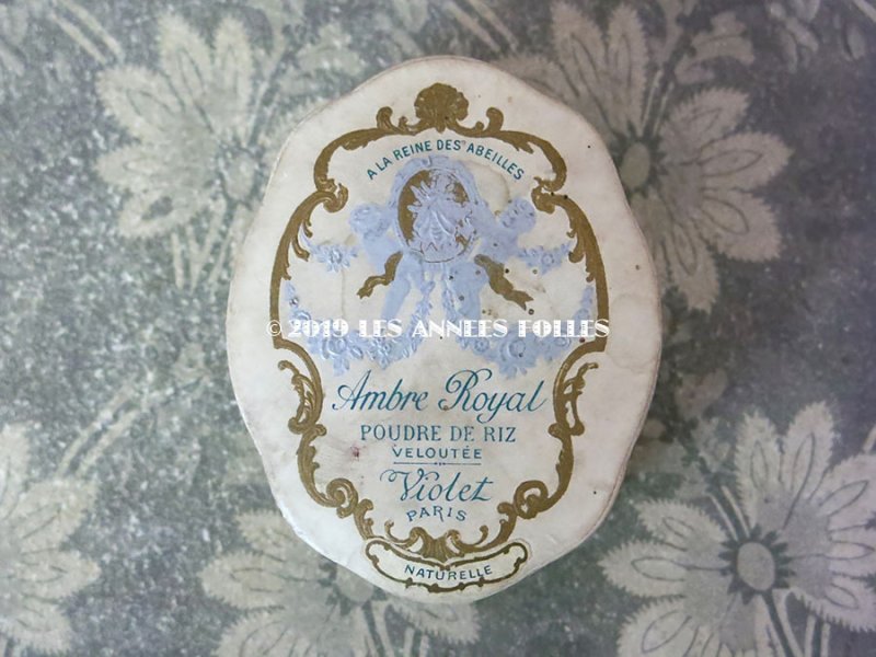 画像3: アンティーク パウダーボックス 嬢王蜂と天使 & 薔薇のガーランド AMBRE ROYAL - VIOLET PARIS -