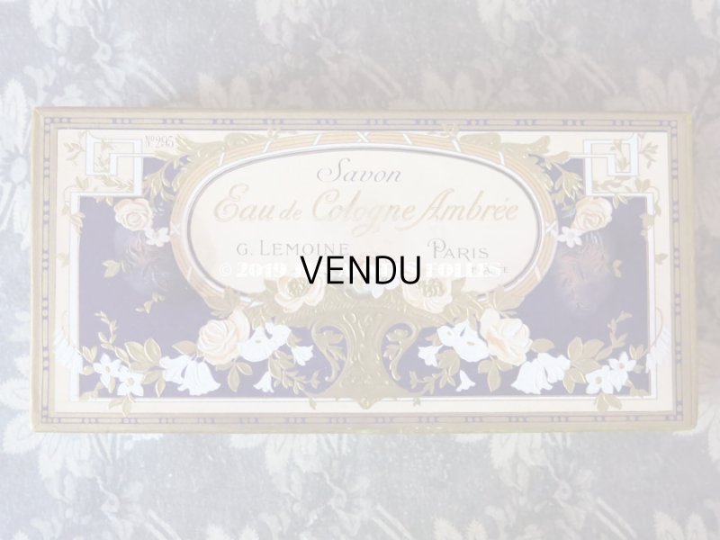画像3: 未使用 アンティーク 薔薇のソープボックス 石鹸入り  SAVON EAU DE COLOGNE AMBREE - G.LEMOINE PARIS -