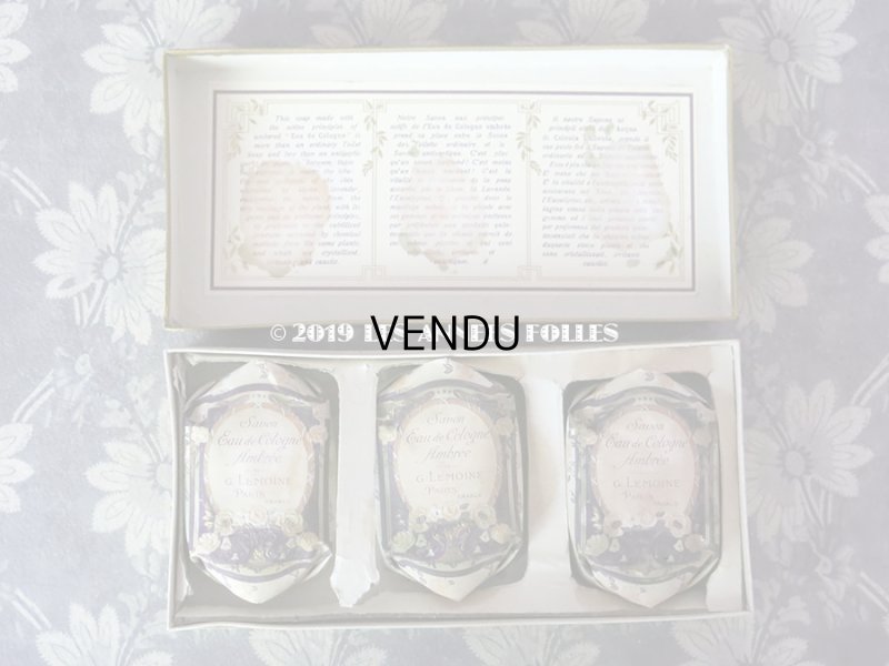 画像10: 未使用 アンティーク 薔薇のソープボックス 石鹸入り  SAVON EAU DE COLOGNE AMBREE - G.LEMOINE PARIS -