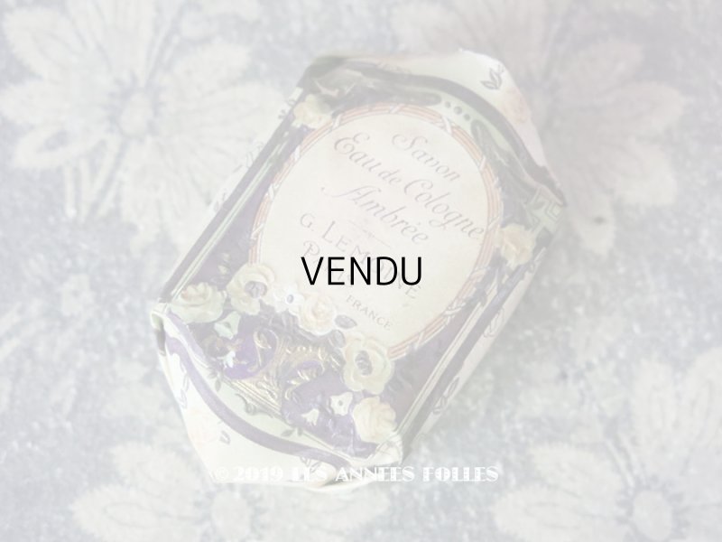 画像17: 未使用 アンティーク 薔薇のソープボックス 石鹸入り  SAVON EAU DE COLOGNE AMBREE - G.LEMOINE PARIS -