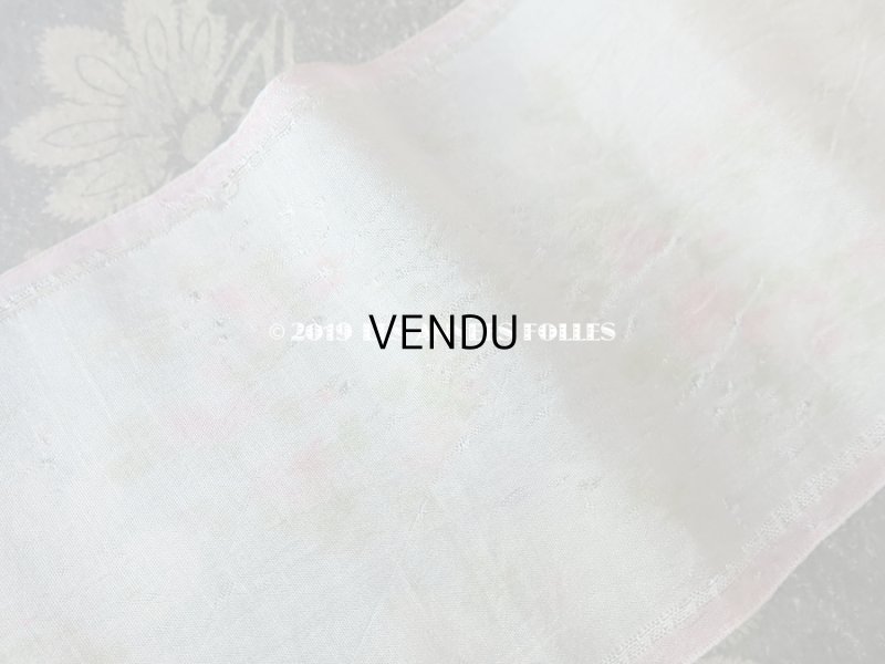 画像6: アンティーク シルク製 幅広リボン 薔薇のリースのほぐし織 9.6cm幅 175cm