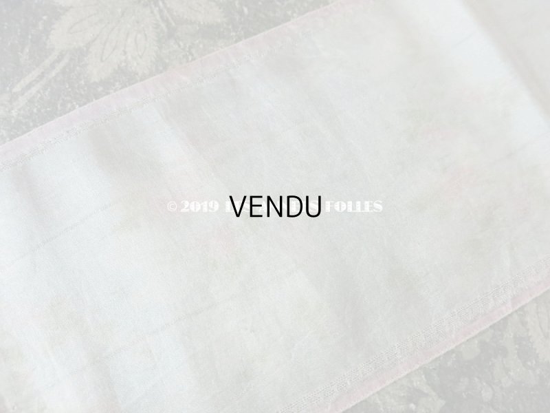 画像7: アンティーク シルク製 幅広リボン 薔薇のリースのほぐし織 9.6cm幅 175cm