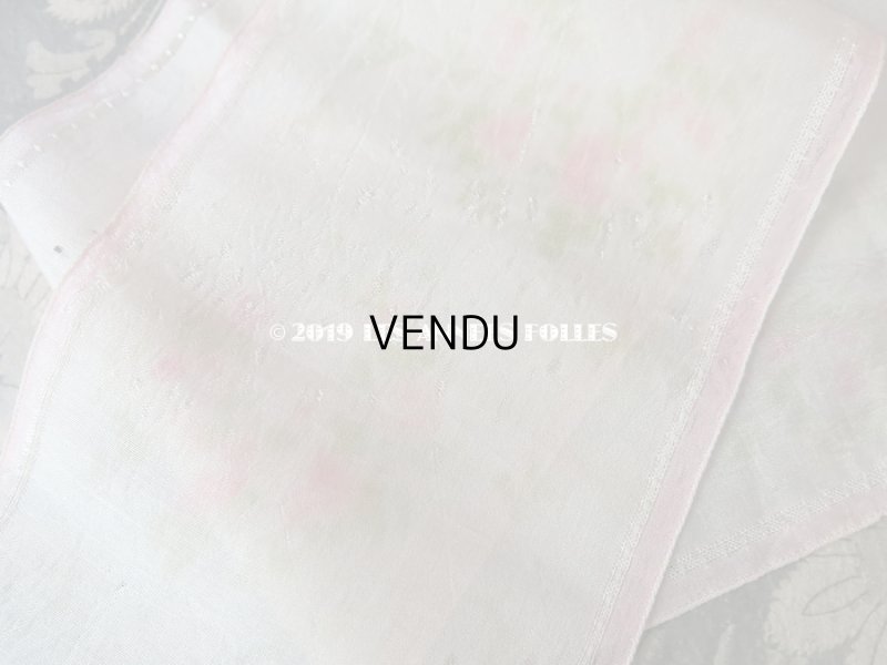 画像5: アンティーク シルク製 幅広リボン 薔薇のリースのほぐし織 9.6cm幅 175cm