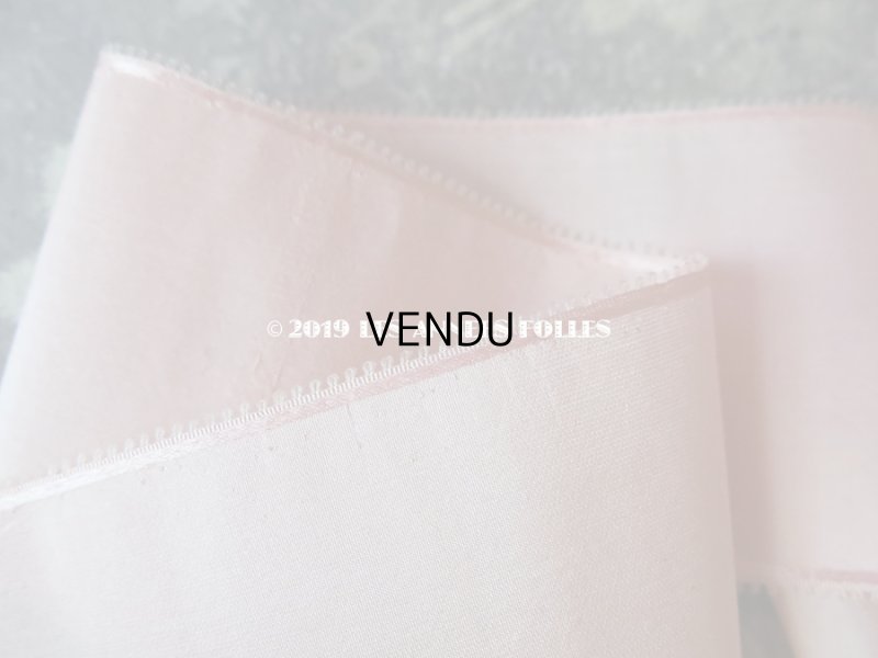 画像3: アンティーク シルク製 ピコットリボン ピンク サテン縁取り 180cm