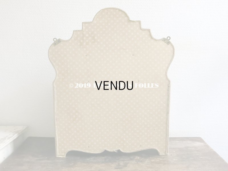 画像4: 【セール対象外】1910年代 アンティーク カルトナージュチェスト  薔薇のブーケのメダイヨン  ミラー付