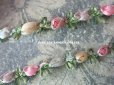 画像2: アンティーク シルク製 パステルカラー 5色の薔薇のロココトリム ロココリボン 15cm (2)