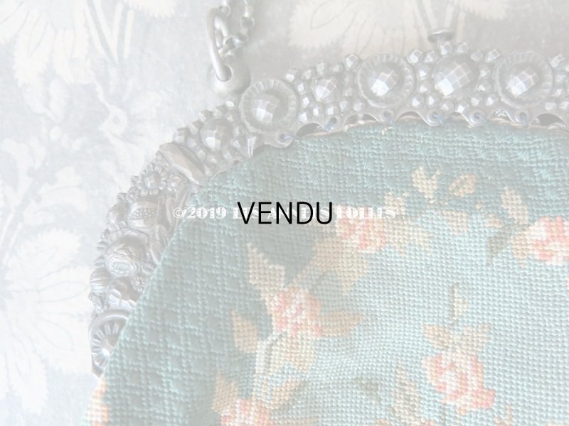 画像4: 19世紀末 アンティーク  オモニエール 薔薇模様 ニードルポイント  プチポワン