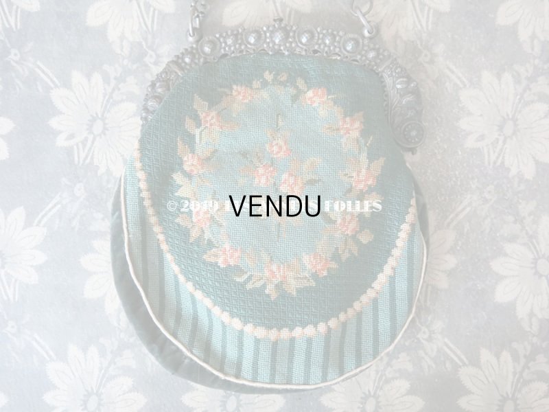 画像3: 19世紀末 アンティーク  オモニエール 薔薇模様 ニードルポイント  プチポワン