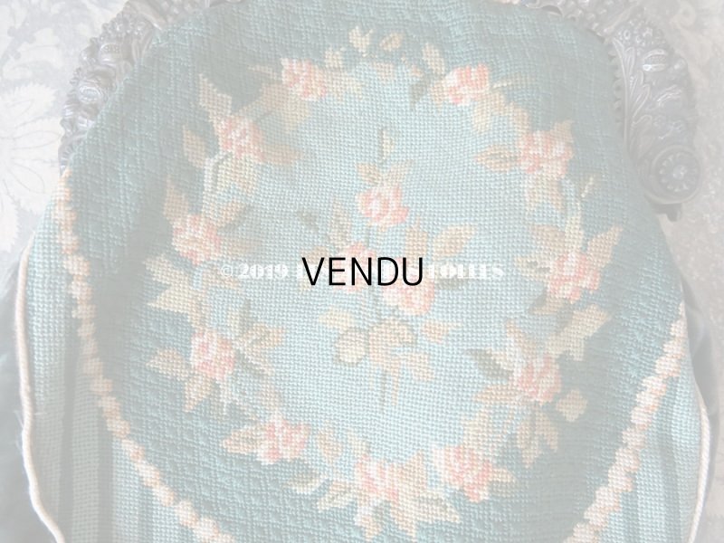 画像6: 19世紀末 アンティーク  オモニエール 薔薇模様 ニードルポイント  プチポワン