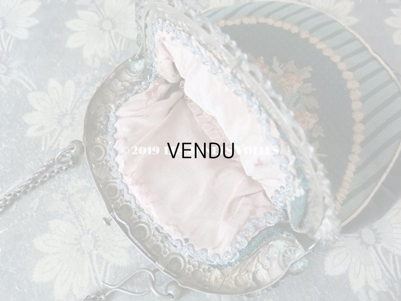 画像13: 19世紀末 アンティーク  オモニエール 薔薇模様 ニードルポイント  プチポワン