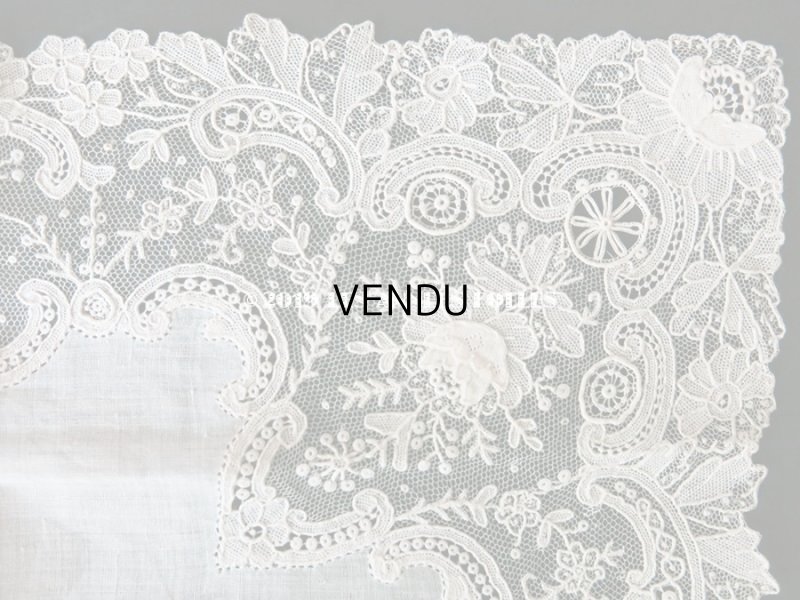 画像4: アンティーク ポワンドローズ  結婚式のハンカチ  【ポワン・ド・ローズ】 【ポワン・ド・ガーズ】