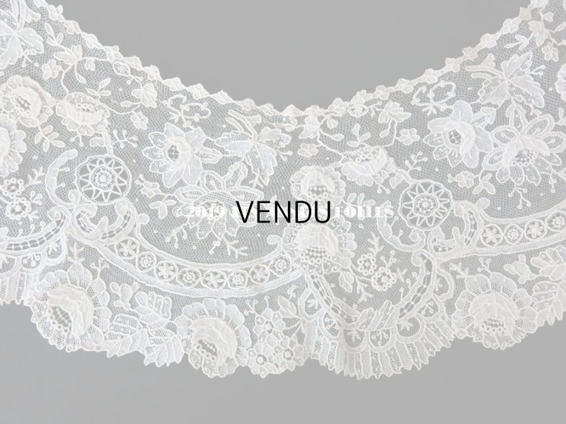 画像3: 19世紀末 アンティーク ニードルレース ポワンドローズ 付け襟・ドレス・ケープの裾 107cm 【ポワン・ド・ガーズ】 【ポワン・ド・ローズ】 