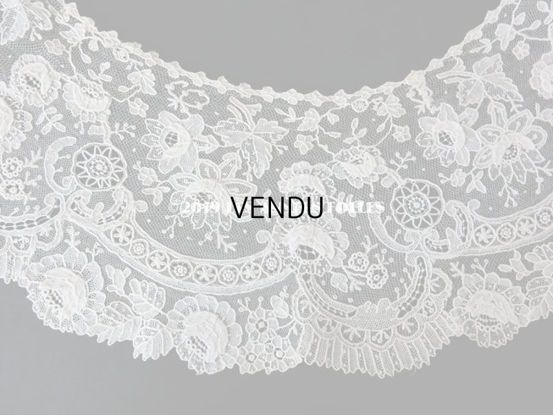 画像4: 19世紀末 アンティーク ニードルレース ポワンドローズ 付け襟・ドレス・ケープの裾 107cm 【ポワン・ド・ガーズ】 【ポワン・ド・ローズ】 