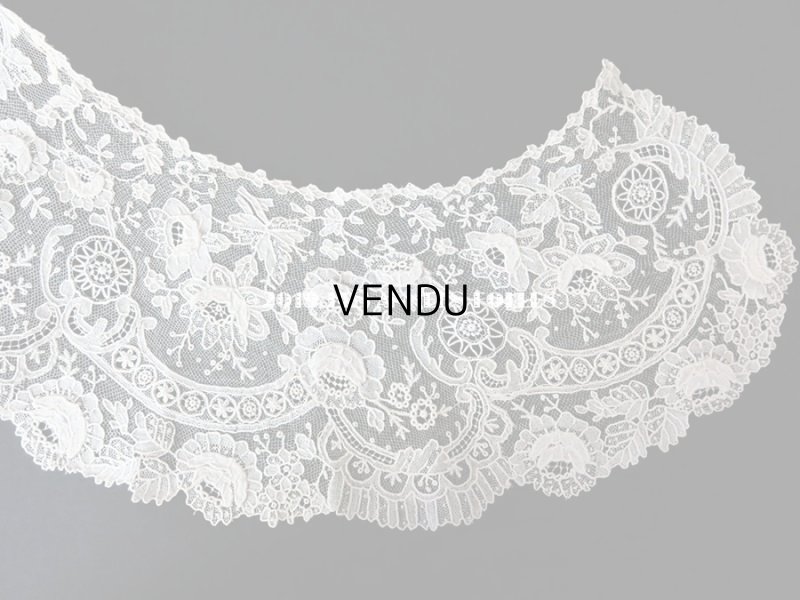 画像8: 19世紀末 アンティーク ニードルレース ポワンドローズ 付け襟・ドレス・ケープの裾 107cm 【ポワン・ド・ガーズ】 【ポワン・ド・ローズ】 