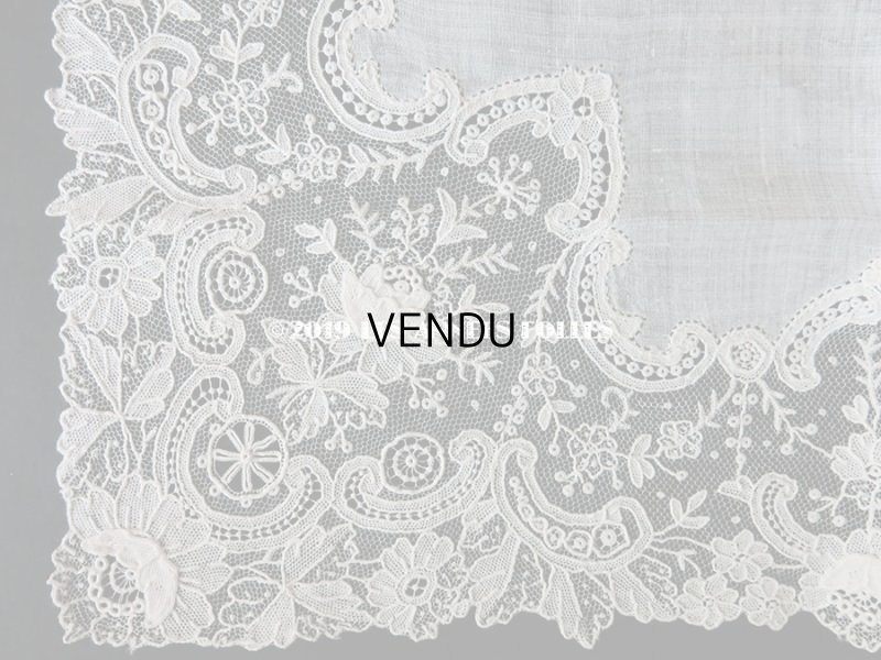 画像6: アンティーク ポワンドローズ  結婚式のハンカチ  【ポワン・ド・ローズ】 【ポワン・ド・ガーズ】