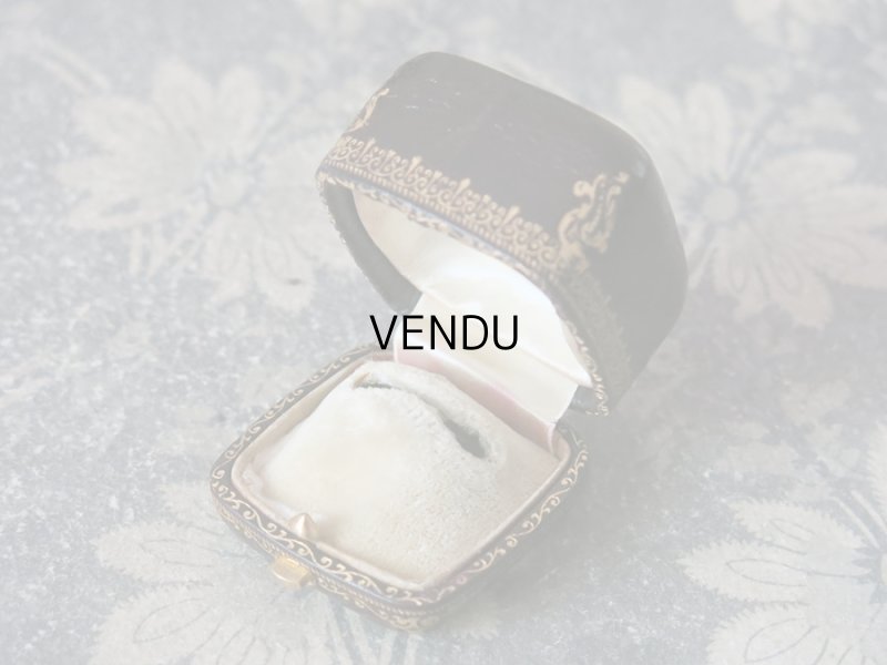 画像6: アンティーク 本革製 ジュエリーボックス 金彩入り ブラウン リングボックス